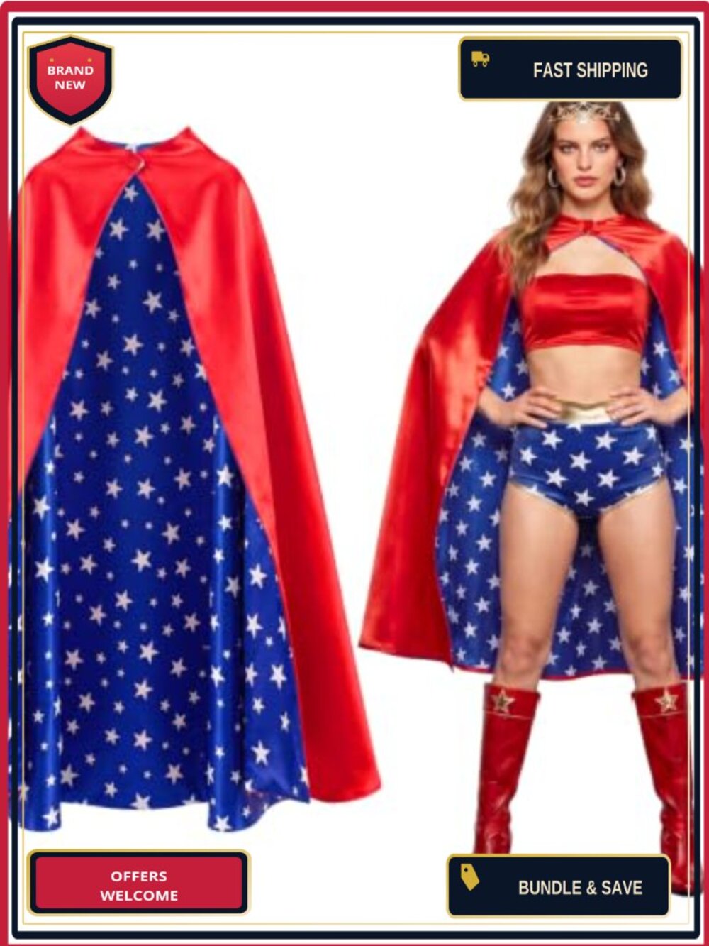 Satin Hero Cape Costume Accessory for Halloween Cosplay